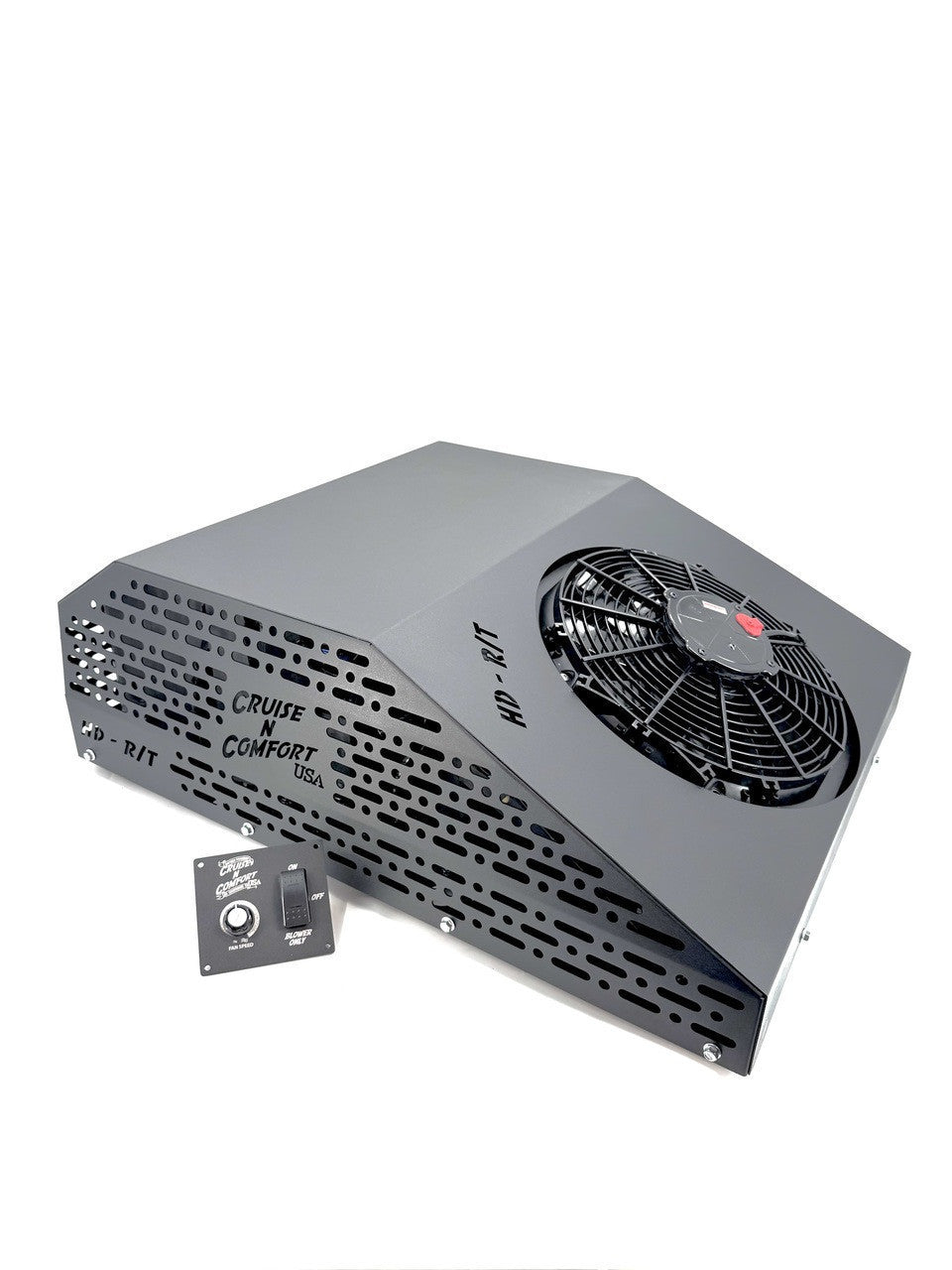 Cruise-n-Comfort HD R/T all-aluminum 12V 24V rooftop air conditioner for Sprinter vans, made and serviced in Arizona