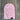 Pink knit beanie with Sandy Vans logo tag on wood floor