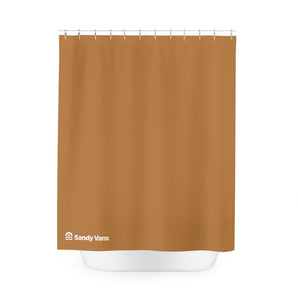 Brown Polyester Shower Curtain - Sandy Vans