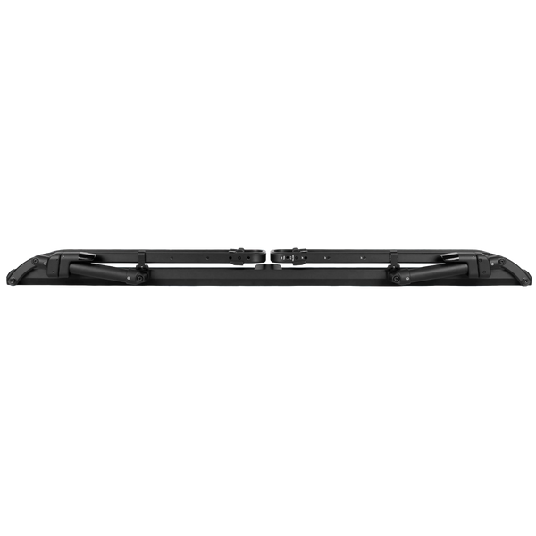 Piston SR vertical bike rack for Sandy Vans Starboard and Port racks, black tray with side arms, front view